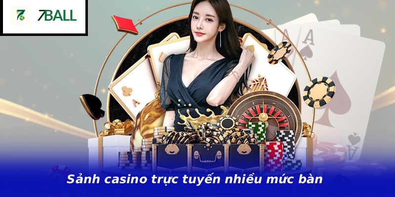 Sảnh casino trực tuyến nhiều mức bàn